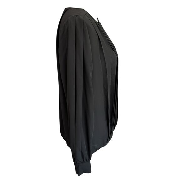 BANANA REPUBLIC Pleated Georgette Blouse Womans Size M Black NWT - Picture 4 of 10